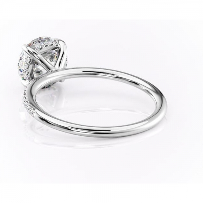 Inel de logodnă Isadora din aur Alb 14kt cu moissanite tăietură rotundă – Montură pavé rafinată pentru profil înalt | Personalizează și configurează gratuit online [4]