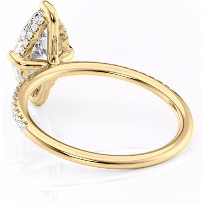 Inel de logodnă Isadora din aur Galben 14kt cu moissanite tăietură marquise – Montură pavé rafinată pentru profil înalt | Personalizează și configurează gratuit online [4]