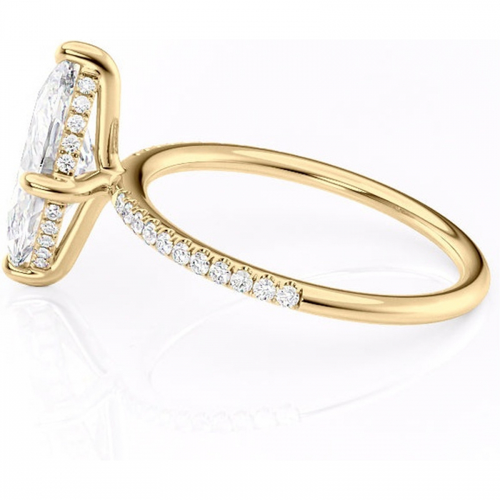 Inel de logodnă Isadora din aur Galben 14kt cu moissanite tăietură marquise – Montură pavé rafinată pentru profil înalt | Personalizează și configurează gratuit online [6]