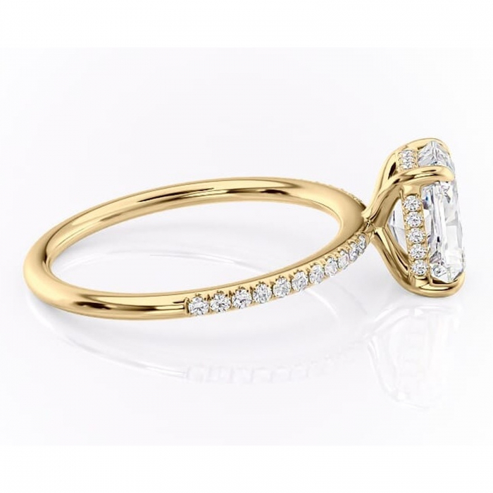 Inel de logodnă Isadora din aur Galben 18kt cu moissanite tăietură radiantă – Montură pavé rafinată pentru profil înalt | Personalizează și configurează gratuit online [2]