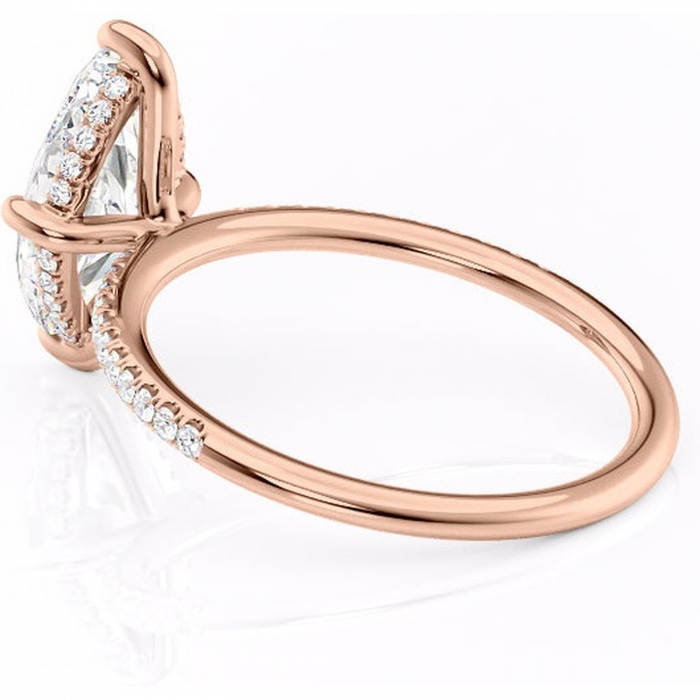 Inel de logodnă Isadora din aur Rose 14kt cu moissanite tăietură marquise – Montură pavé rafinată pentru profil înalt | Personalizează și configurează gratuit online [5]