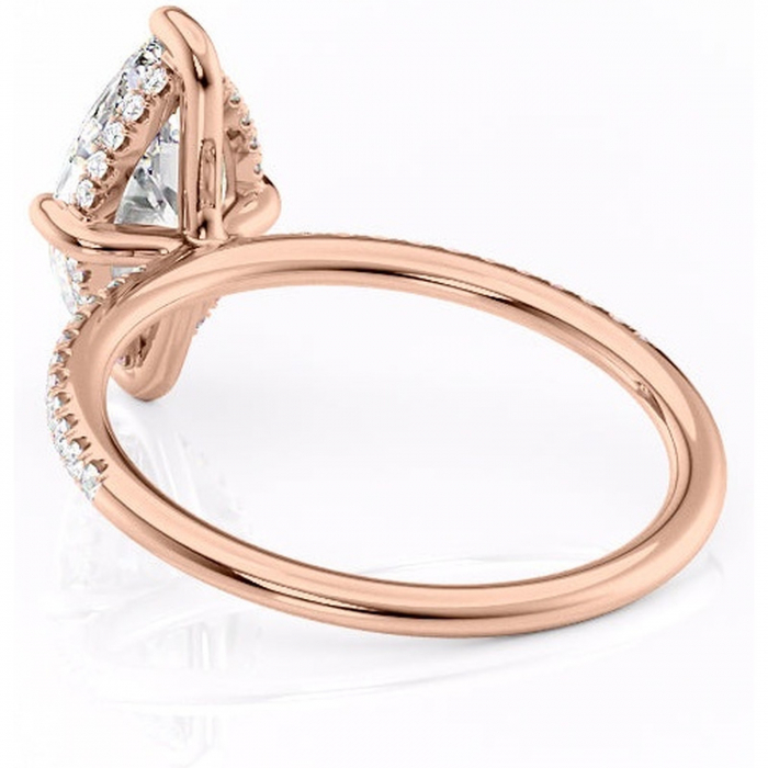 Inel de logodnă Isadora din aur Rose 14kt cu moissanite tăietură marquise – Montură pavé rafinată pentru profil înalt | Personalizează și configurează gratuit online [4]