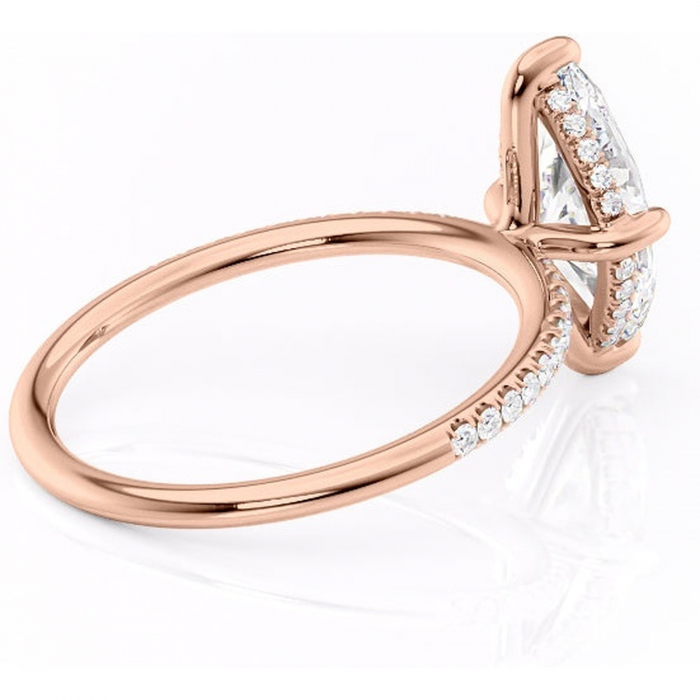 Inel de logodnă Isadora din aur Rose 14kt cu moissanite tăietură marquise – Montură pavé rafinată pentru profil înalt | Personalizează și configurează gratuit online [3]