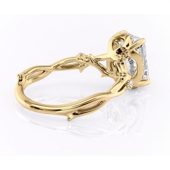 Inel de logodnă Isolde din aur Galben 14kt cu moissanite tăietură radiantă – Halo rafinată pentru profil mediu | Personalizează și configurează gratuit online [3]