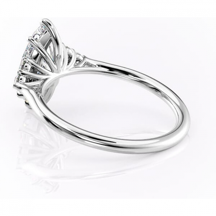 Inel de logodnă Ivylyn din aur Alb 14kt cu moissanite tăietură marquise – Montură cu trei pietre rafinată pentru profil mediu | Personalizează și configurează gratuit online [5]
