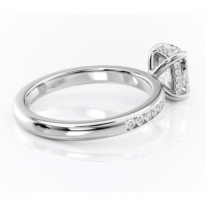 Inel de logodnă Jade din aur Alb 14kt cu moissanite tăietură asscher – Montură cu canal rafinată pentru profil înalt | Personalizează și configurează gratuit online [3]