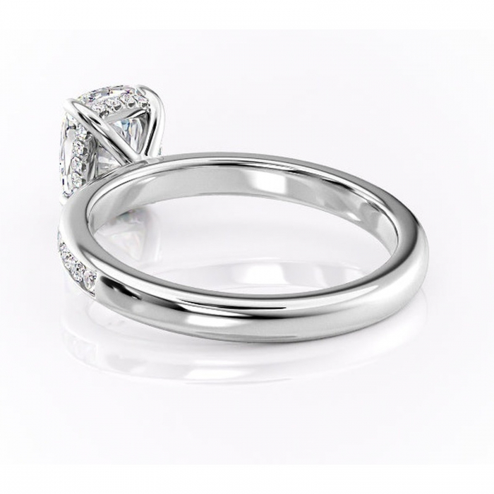 Inel de logodnă Jade din aur Alb 14kt cu moissanite tăietură asscher – Montură cu canal rafinată pentru profil înalt | Personalizează și configurează gratuit online [4]