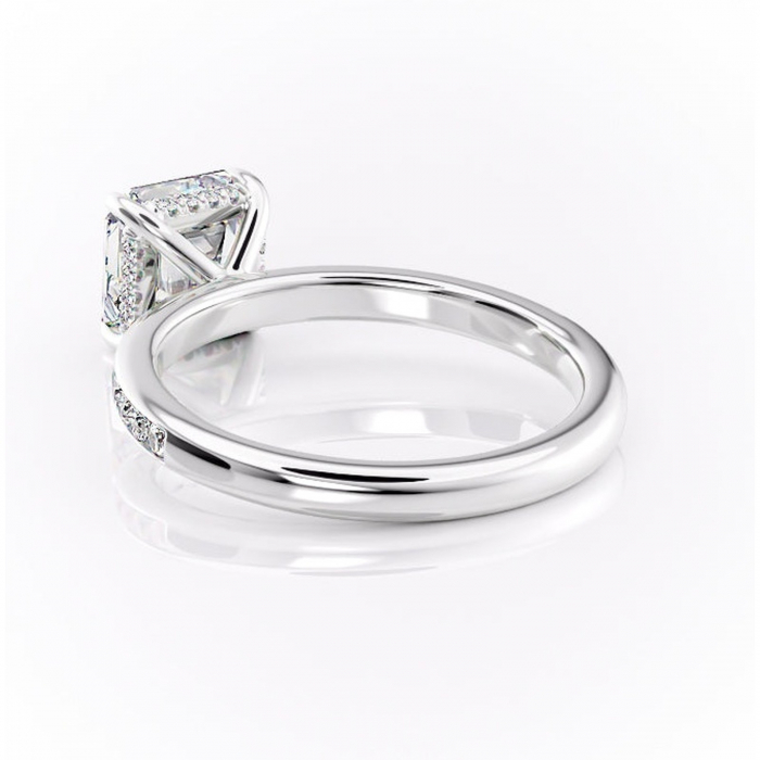 Inel de logodnă Jade din aur Alb 14kt cu moissanite tăietură asscher – Montură cu canal rafinată pentru profil înalt | Personalizează și configurează gratuit online [4]