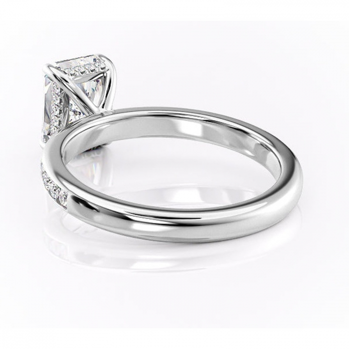 Inel de logodnă Jade din aur Alb 18kt cu moissanite tăietură radiantă – Montură cu canal rafinată pentru profil înalt | Personalizează și configurează gratuit online [4]