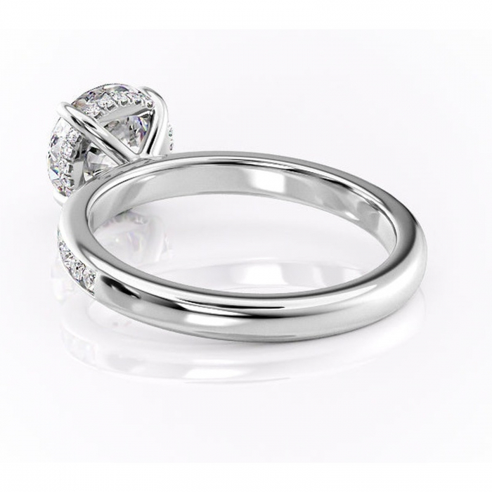Inel de logodnă Jade din aur Alb 14kt cu moissanite tăietură rotundă – Montură cu canal rafinată pentru profil înalt | Personalizează și configurează gratuit online [4]