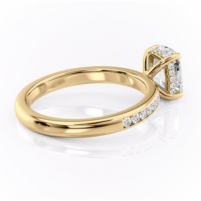 Inel de logodnă Jade din aur Galben 14kt cu moissanite tăietură asscher – Montură cu canal rafinată pentru profil înalt | Personalizează și configurează gratuit online [3]