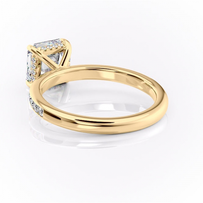 Inel de logodnă Jade din aur Galben 18kt cu moissanite tăietură asscher – Montură cu canal rafinată pentru profil înalt | Personalizează și configurează gratuit online [4]