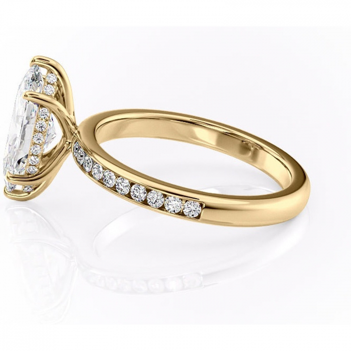 Inel de logodnă Jade din aur Galben 14kt cu moissanite tăietură marquise – Montură cu canal rafinată pentru profil înalt | Personalizează și configurează gratuit online [6]