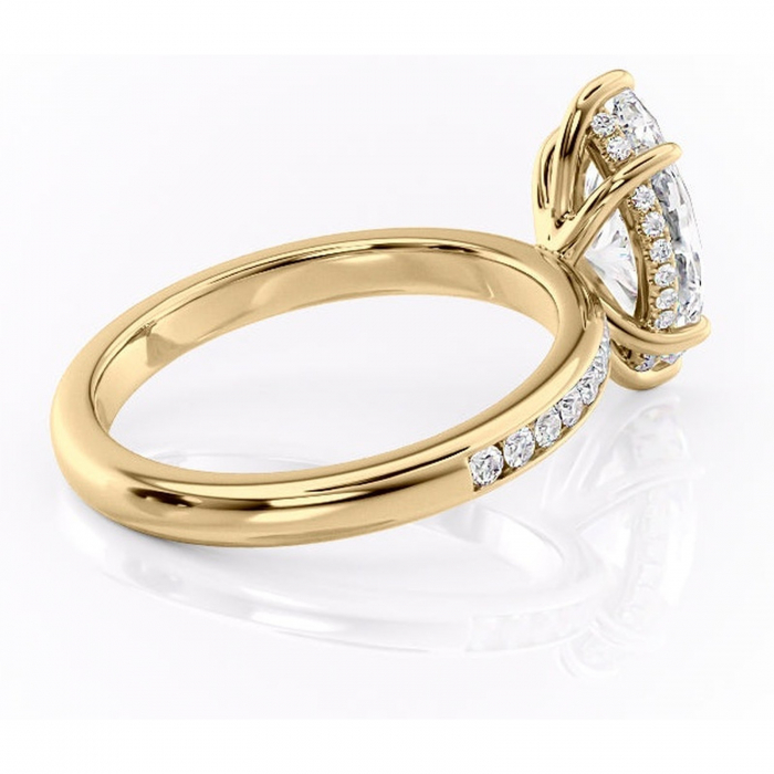 Inel de logodnă Jade din aur Galben 14kt cu moissanite tăietură marquise – Montură cu canal rafinată pentru profil înalt | Personalizează și configurează gratuit online [3]