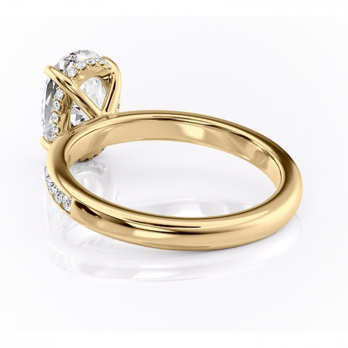Inel de logodnă Jade din aur Galben 18kt cu moissanite tăietură ovală – Montură cu canal rafinată pentru profil înalt | Personalizează și configurează gratuit online [4]