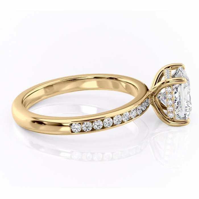 Inel de logodnă Jade din aur Galben 14kt cu moissanite tăietură princess – Montură cu canal rafinată pentru profil înalt | Personalizează și configurează gratuit online [2]