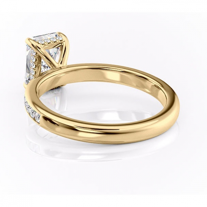 Inel de logodnă Jade din aur Galben 18kt cu moissanite tăietură radiantă – Montură cu canal rafinată pentru profil înalt | Personalizează și configurează gratuit online [4]