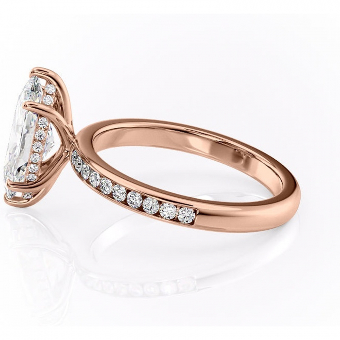 Inel de logodnă Jade din aur Rose 14kt cu moissanite tăietură marquise – Montură cu canal rafinată pentru profil înalt | Personalizează și configurează gratuit online [6]