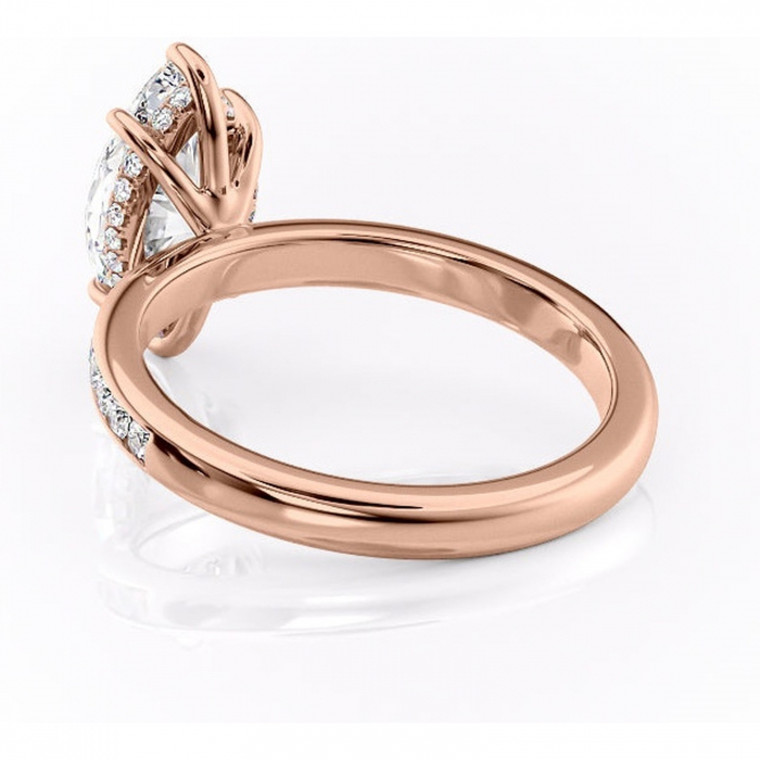 Inel de logodnă Jade din aur Rose 14kt cu moissanite tăietură marquise – Montură cu canal rafinată pentru profil înalt | Personalizează și configurează gratuit online [4]