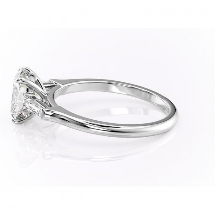 Inel de logodnă Juliette din aur Alb 14kt cu moissanite tăietură asscher – Solitar rafinată pentru profil înalt | Personalizează și configurează gratuit online [6]