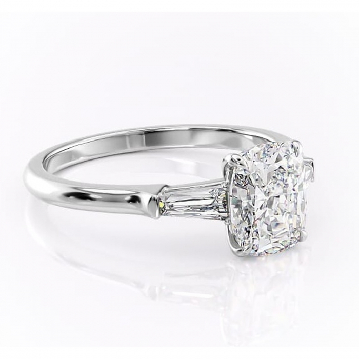 Inel de logodnă Juliette din aur Alb 14kt cu moissanite tăietură asscher – Solitar rafinată pentru profil înalt | Personalizează și configurează gratuit online [1]