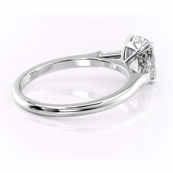 Inel de logodnă Juliette din aur Alb 14kt cu moissanite tăietură asscher – Solitar rafinată pentru profil înalt | Personalizează și configurează gratuit online [3]