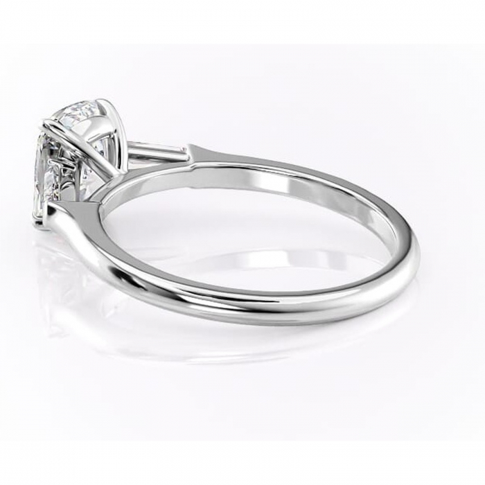 Inel de logodnă Juliette din aur Alb 14kt cu moissanite tăietură asscher – Solitar rafinată pentru profil înalt | Personalizează și configurează gratuit online [5]