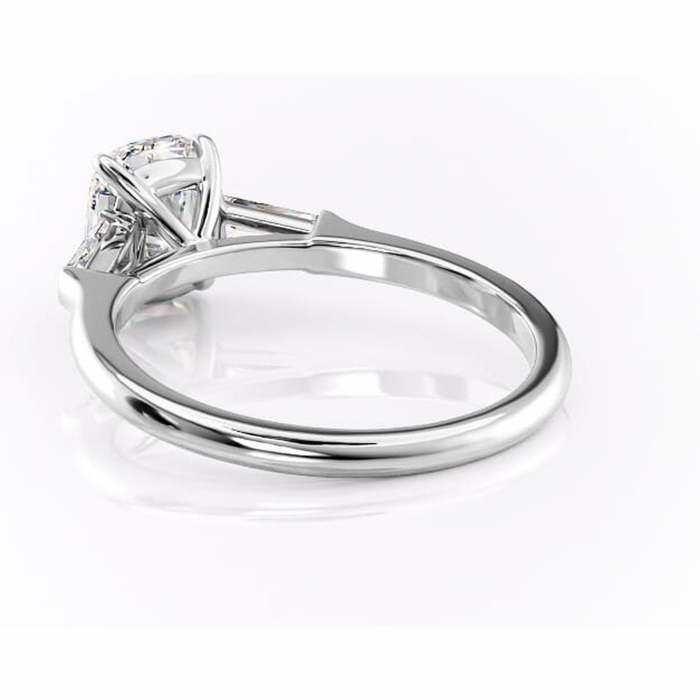 Inel de logodnă Juliette din aur Alb 14kt cu moissanite tăietură asscher – Solitar rafinată pentru profil înalt | Personalizează și configurează gratuit online [4]