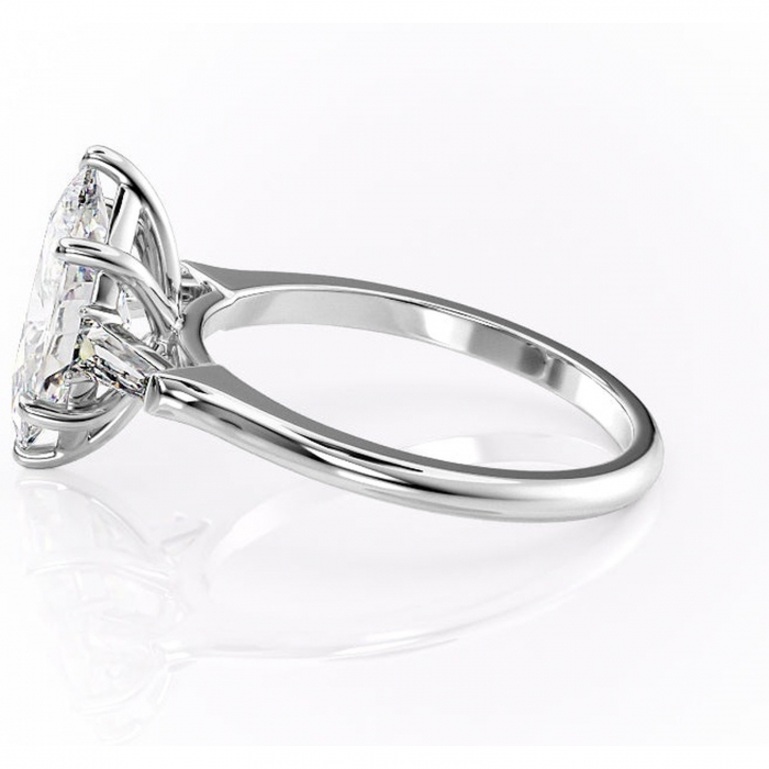 Inel de logodnă Juliette din aur Alb 14kt cu moissanite tăietură marquise – Solitar rafinată pentru profil înalt | Personalizează și configurează gratuit online [6]
