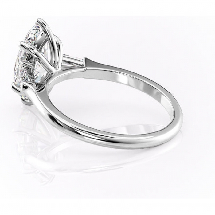 Inel de logodnă Juliette din aur Alb 14kt cu moissanite tăietură marquise – Solitar rafinată pentru profil înalt | Personalizează și configurează gratuit online [5]