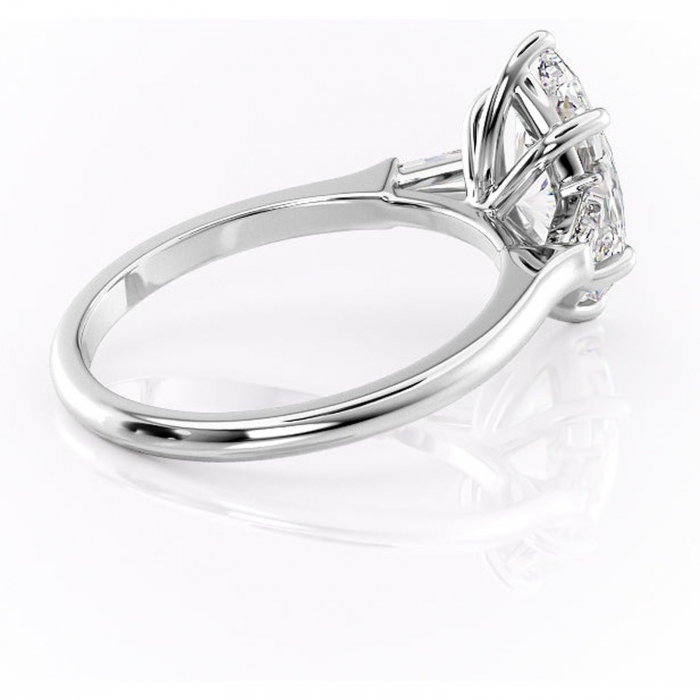 Inel de logodnă Juliette din aur Alb 14kt cu moissanite tăietură marquise – Solitar rafinată pentru profil înalt | Personalizează și configurează gratuit online [3]
