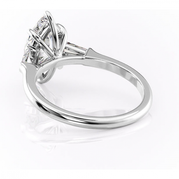 Inel de logodnă Juliette din aur Alb 14kt cu moissanite tăietură marquise – Solitar rafinată pentru profil înalt | Personalizează și configurează gratuit online [4]