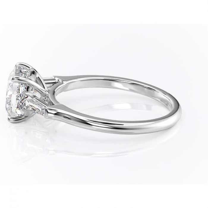 Inel de logodnă Juliette din aur Alb 14kt cu moissanite tăietură pernă – Solitar rafinată pentru profil înalt | Personalizează și configurează gratuit online [6]