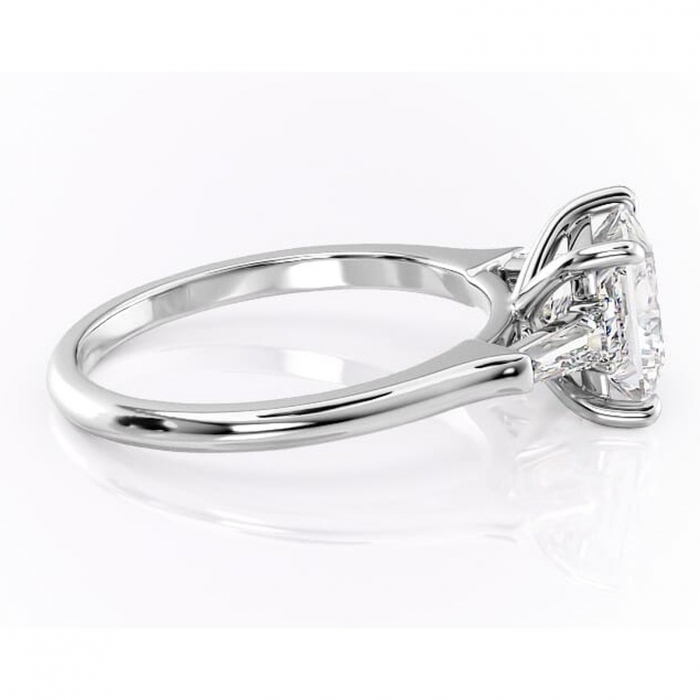 Inel de logodnă Juliette din aur Alb 18kt cu moissanite tăietură princess – Solitar rafinată pentru profil înalt | Personalizează și configurează gratuit online [2]