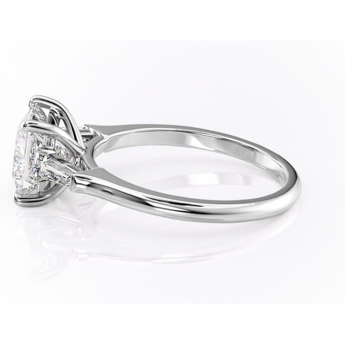 Inel de logodnă Juliette din aur Alb 18kt cu moissanite tăietură princess – Solitar rafinată pentru profil înalt | Personalizează și configurează gratuit online [6]