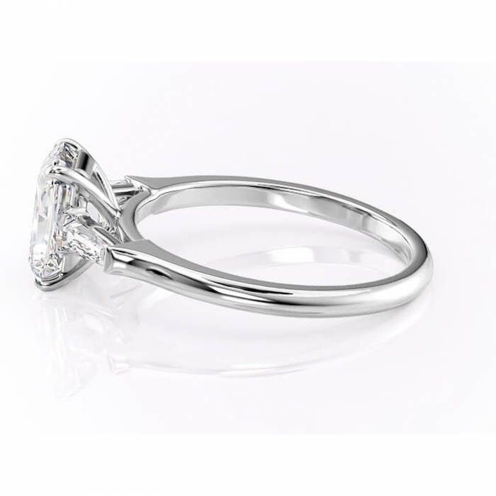 Inel de logodnă Juliette din aur Alb 14kt cu moissanite tăietură radiantă – Solitar rafinată pentru profil înalt | Personalizează și configurează gratuit online [6]