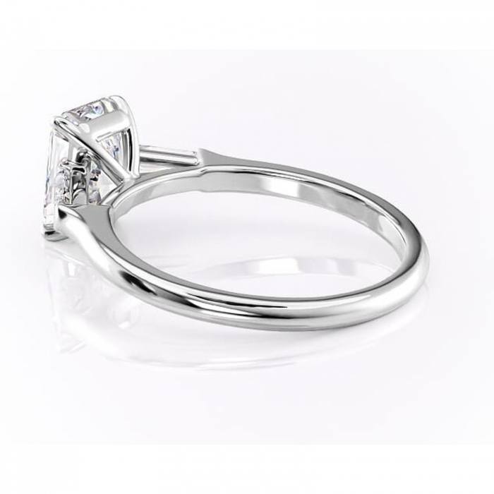 Inel de logodnă Juliette din aur Alb 14kt cu moissanite tăietură radiantă – Solitar rafinată pentru profil înalt | Personalizează și configurează gratuit online [5]