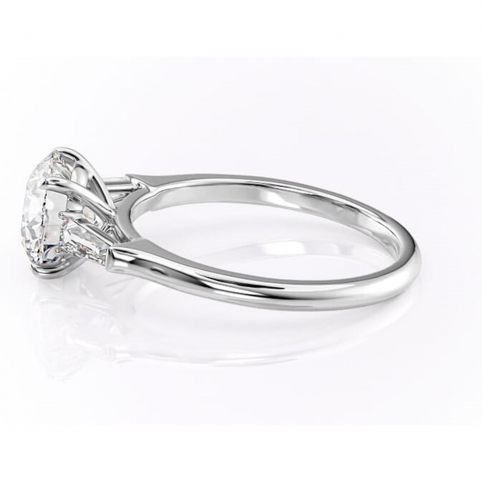 Inel de logodnă Juliette din aur Alb 14kt cu moissanite tăietură rotundă – Solitar rafinată pentru profil înalt | Personalizează și configurează gratuit online [6]