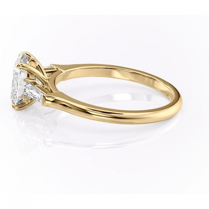 Inel de logodnă Juliette din aur Galben 14kt cu moissanite tăietură asscher – Solitar rafinată pentru profil înalt | Personalizează și configurează gratuit online [6]