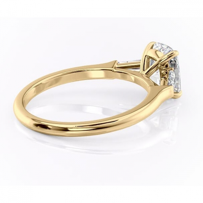 Inel de logodnă Juliette din aur Galben 14kt cu moissanite tăietură asscher – Solitar rafinată pentru profil înalt | Personalizează și configurează gratuit online [3]
