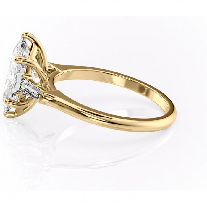 Inel de logodnă Juliette din aur Galben 18kt cu moissanite tăietură marquise – Solitar rafinată pentru profil înalt | Personalizează și configurează gratuit online [6]