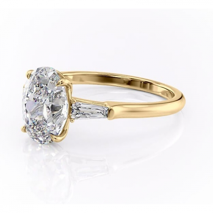 Inel de logodnă Juliette din aur Galben 18kt cu moissanite tăietură ovală – Solitar rafinată pentru profil înalt | Personalizează și configurează gratuit online [7]
