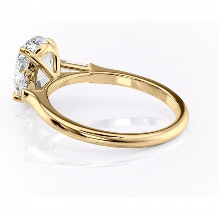 Inel de logodnă Juliette din aur Galben 18kt cu moissanite tăietură ovală – Solitar rafinată pentru profil înalt | Personalizează și configurează gratuit online [5]
