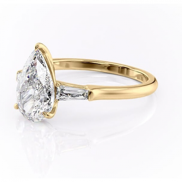 Inel de logodnă Juliette din aur Galben 18kt cu moissanite tăietură pară – Solitar rafinată pentru profil înalt | Personalizează și configurează gratuit online [7]