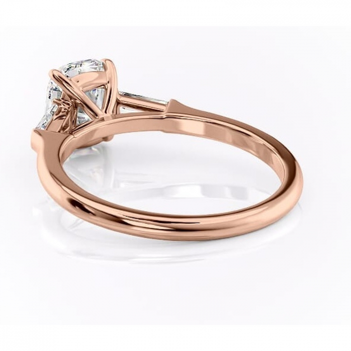 Inel de logodnă Juliette din aur Rose 14kt cu moissanite tăietură asscher – Solitar rafinată pentru profil înalt | Personalizează și configurează gratuit online [4]