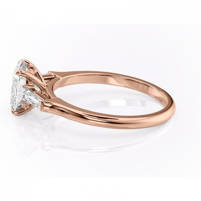 Inel de logodnă Juliette din aur Rose 14kt cu moissanite tăietură asscher – Solitar rafinată pentru profil înalt | Personalizează și configurează gratuit online [6]