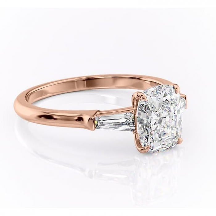Inel de logodnă Juliette din aur Rose 14kt cu moissanite tăietură asscher – Solitar rafinată pentru profil înalt | Personalizează și configurează gratuit online [1]