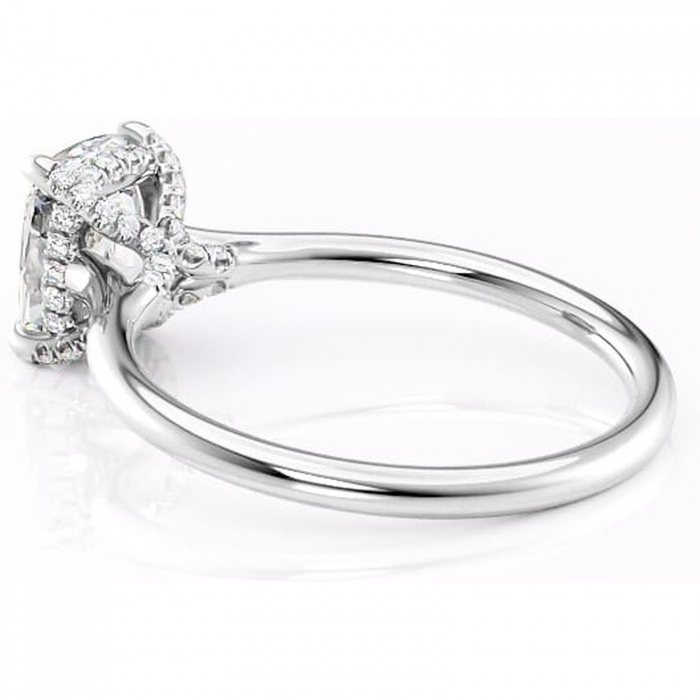 Inel de logodnă Kaia din aur Alb 14kt cu moissanite tăietură asscher – Solitar rafinată pentru profil mediu | Personalizează și configurează gratuit online [5]