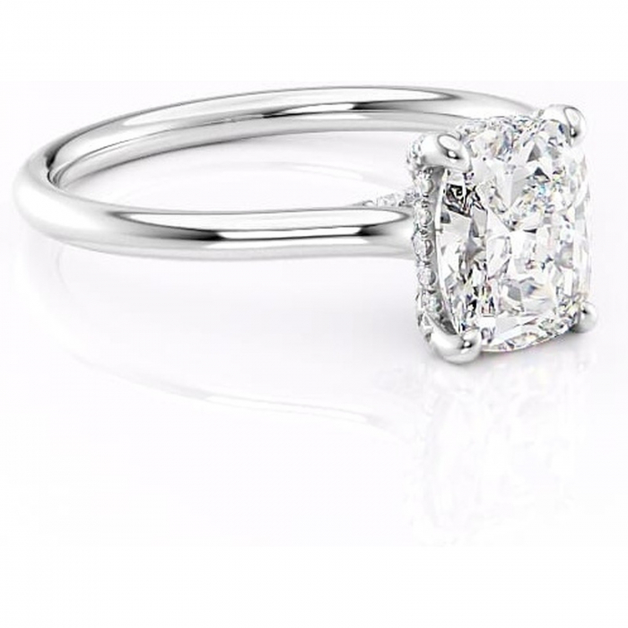 Inel de logodnă Kaia din aur Alb 14kt cu moissanite tăietură asscher – Solitar rafinată pentru profil mediu | Personalizează și configurează gratuit online [1]