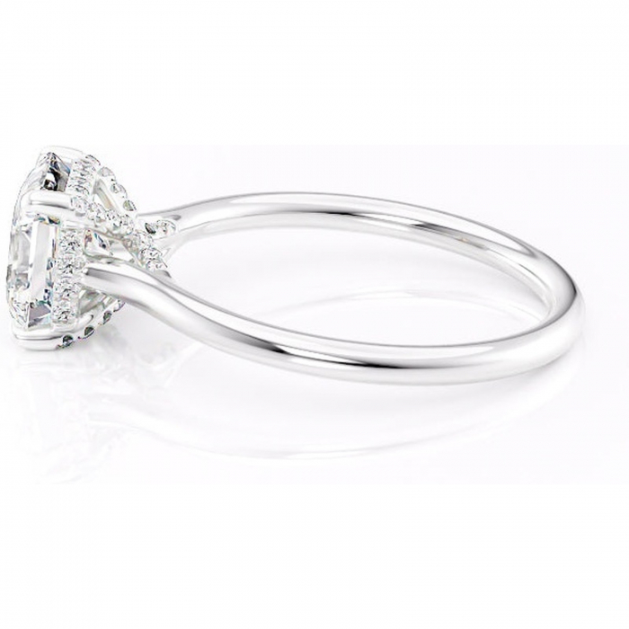 Inel de logodnă Kaia din aur Alb 14kt cu moissanite tăietură asscher – Solitar rafinată pentru profil mediu | Personalizează și configurează gratuit online [6]